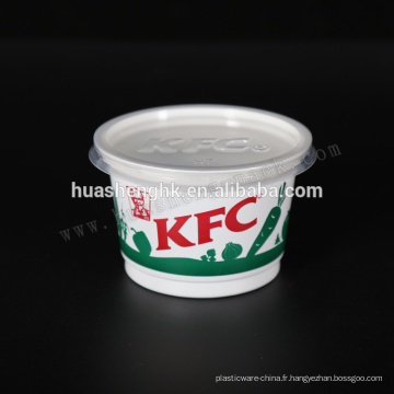 Tasse à soupe en plastique PP jetable de qualité alimentaire KFC 320ml